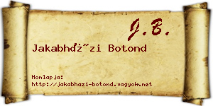 Jakabházi Botond névjegykártya